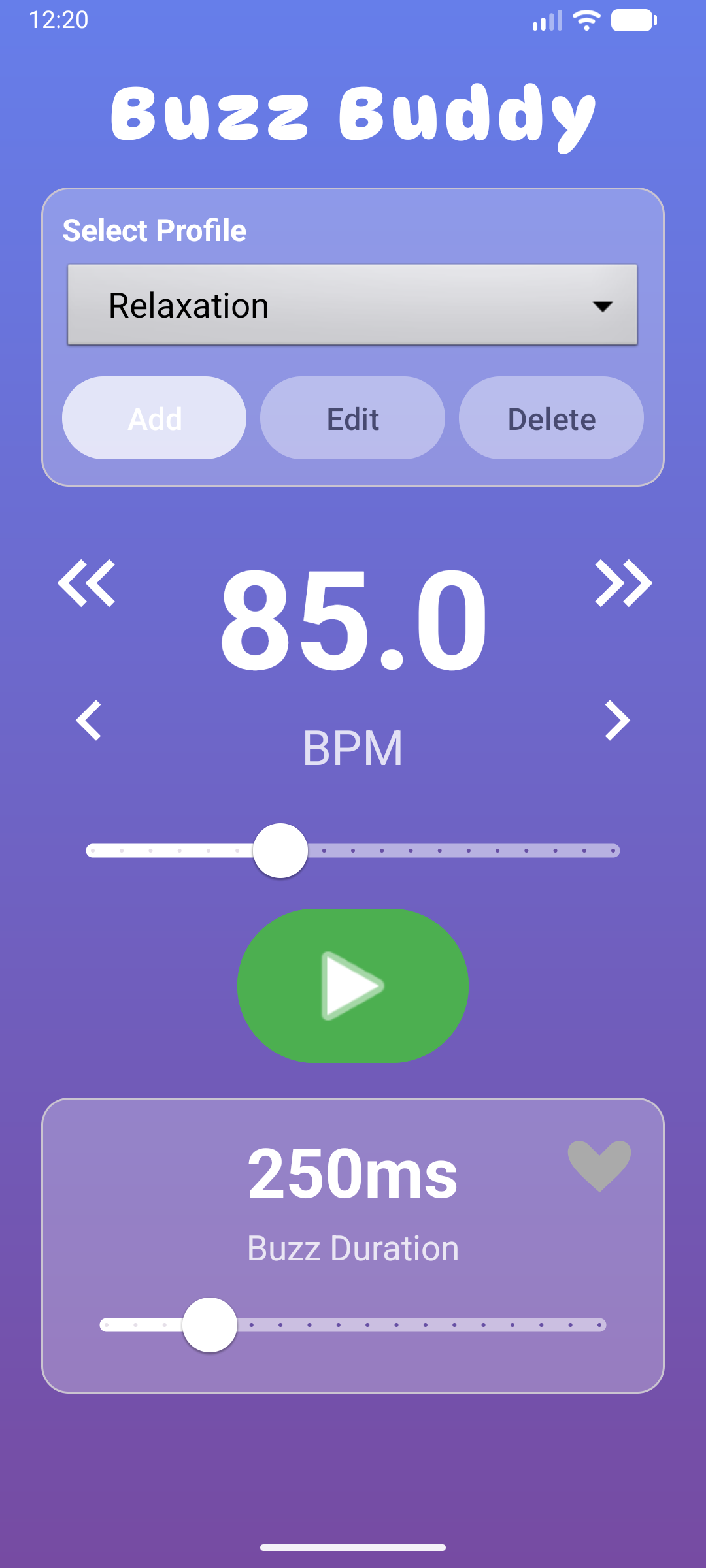 Buzz Buddy app screenshot